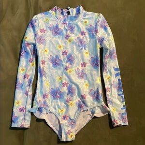 Hurley Floral Long Sleeve Rashguard One Piece Swimsuit